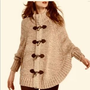 MICHAEL KORS SOFT NATURAL TOGGLE CAPE CARDIGAN